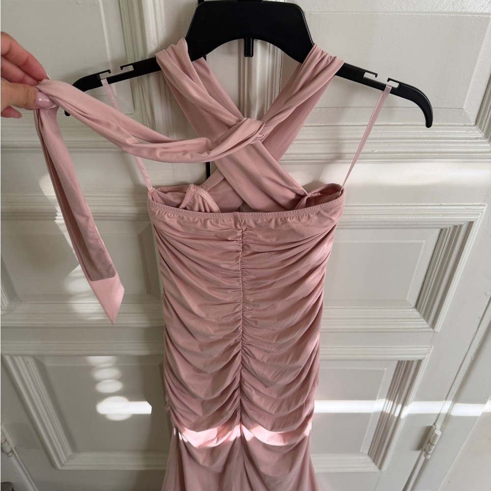 Sleeveless Ruched Pink Dress - Picture 5 of 5
